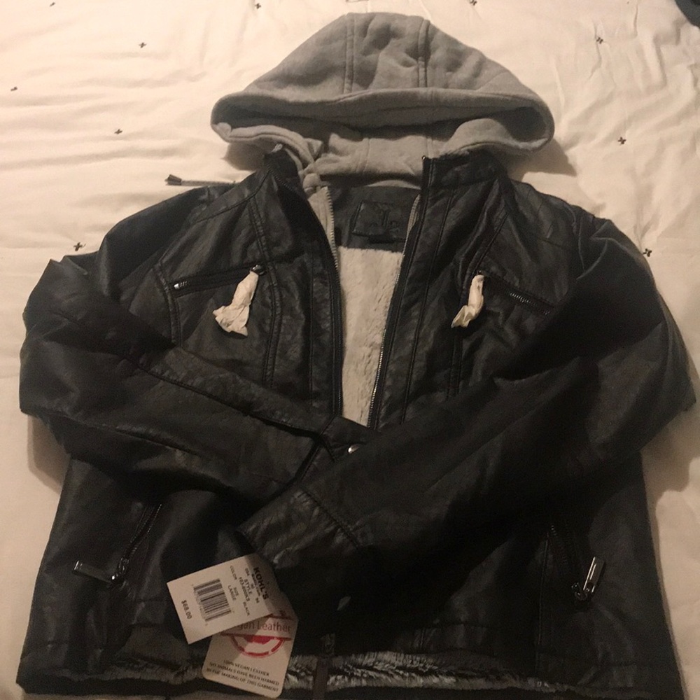 Brand new never worn black leather jacket